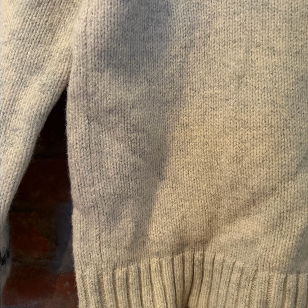 L.L.Bean Fair Isle Ski Wool Blend Sweater Nordic Black Grey Crewneck Size M - Picture 6 of 10